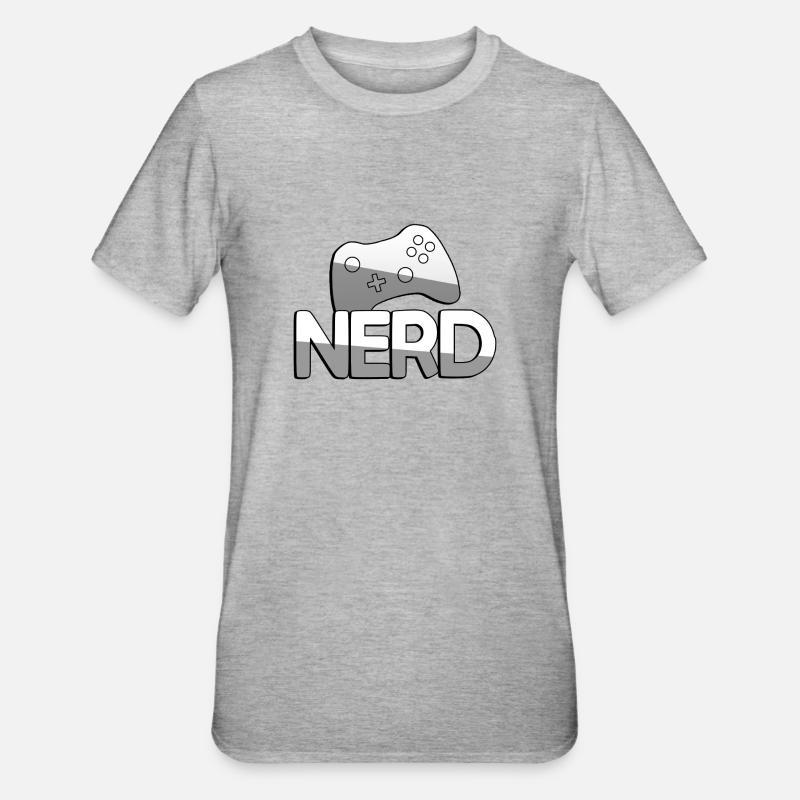 NERD + Controller - Gaming - Unisex Polycotton T-Shirt - heather grey