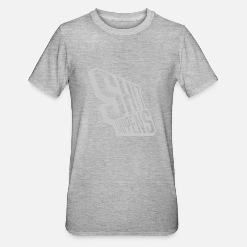 La merde arrive restez détendu - T-shirt polycoton Unisexe - gris chiné