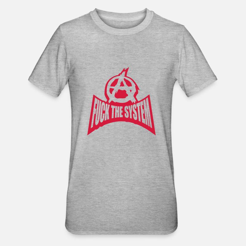 Les rebelles baisent le système - T-shirt polycoton Unisexe - gris chiné