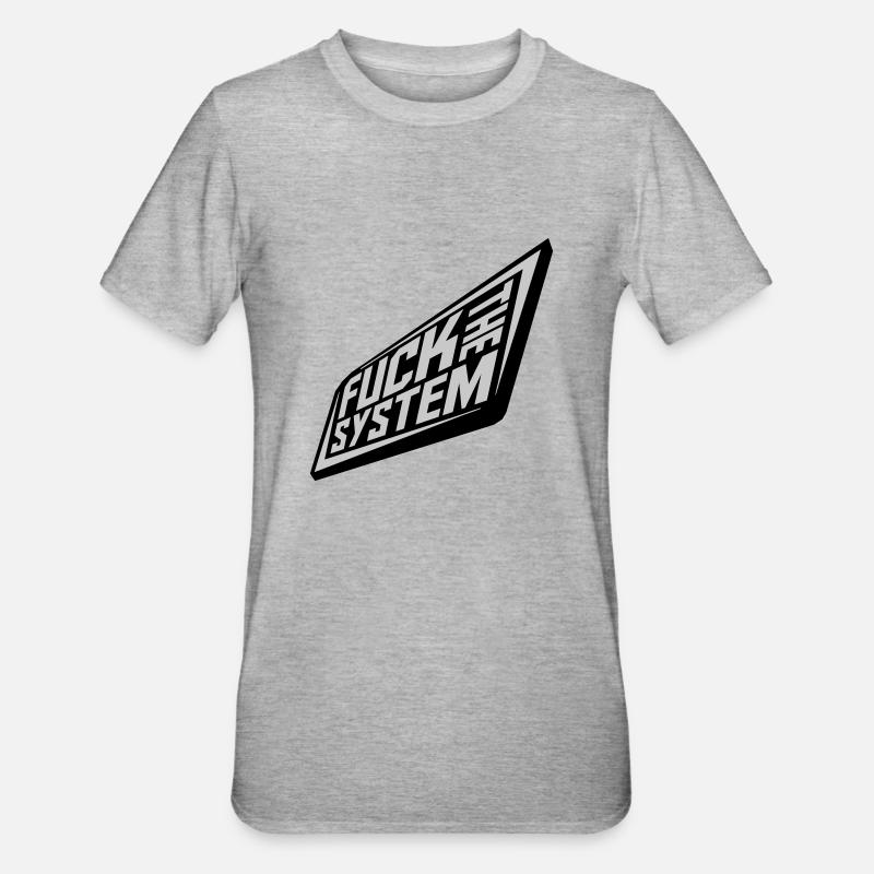 Punk baise le système - T-shirt polycoton Unisexe - gris chiné