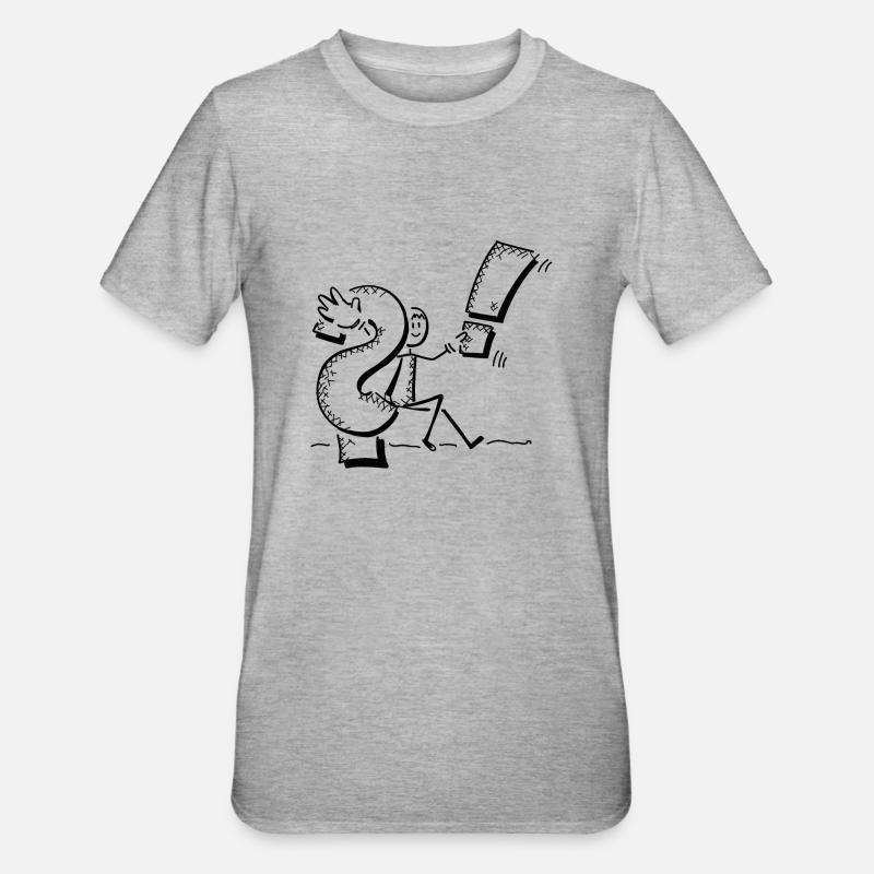 Question-Réponse noir - T-shirt polycoton Unisexe - gris chiné