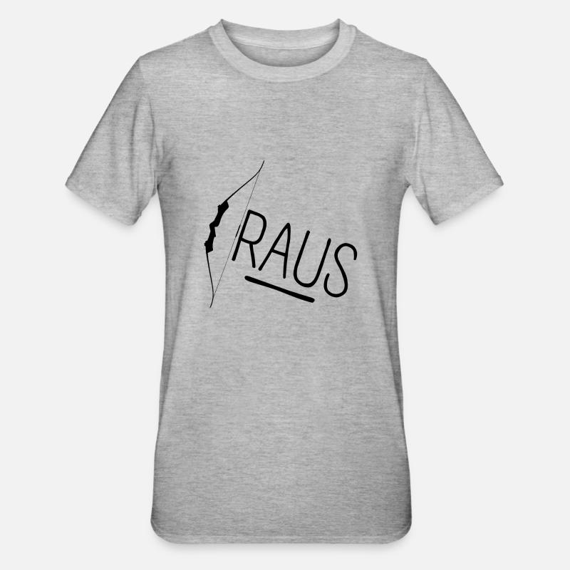 Bogen Raus - Unisex Polycotton T-Shirt - Grau meliert