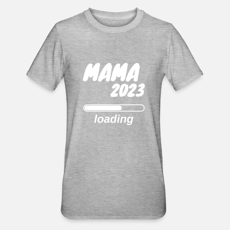 Mama 2023 loading... - Unisex Polycotton T-Shirt - heather grey