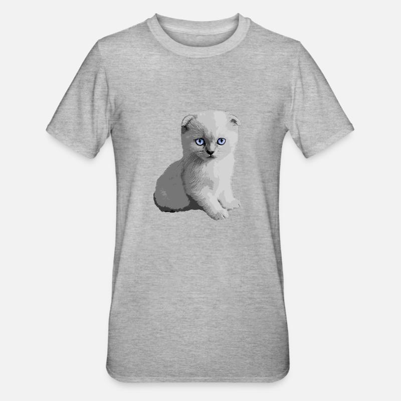 Chaton mignon Kitty - T-shirt polycoton Unisexe - gris chiné