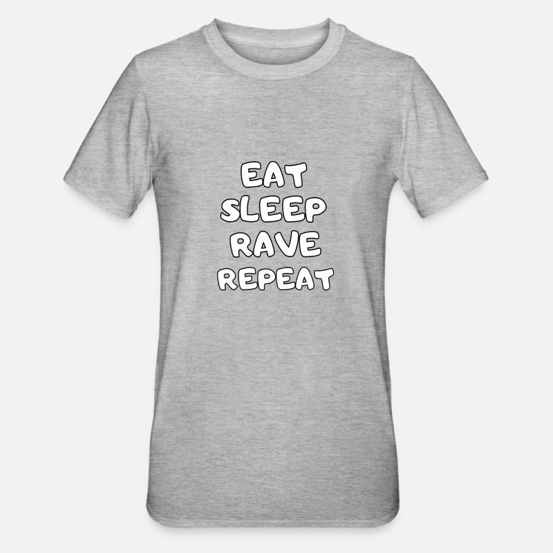 manger le sommeil rave répéter - T-shirt polycoton Unisexe - gris chiné