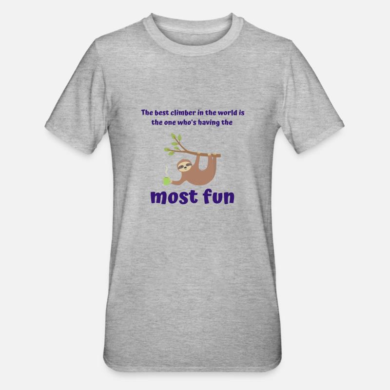 bester Kletterer der Welt - Unisex Polycotton T-Shirt - Grau meliert