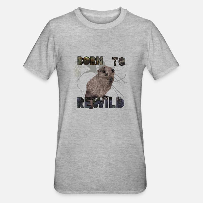 Né du castor ReWild - T-shirt polycoton Unisexe - gris chiné
