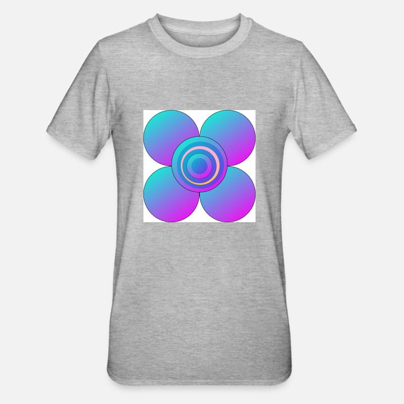 Fleur colorée - T-shirt polycoton Unisexe - gris chiné