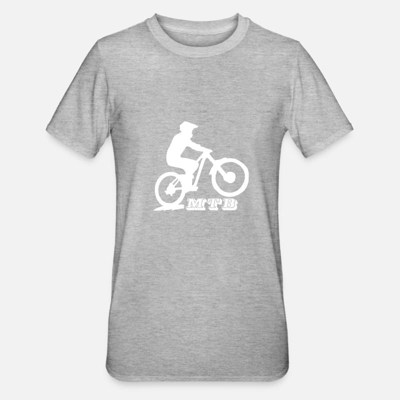 vtt mtb downhill - T-shirt polycoton Unisexe - gris chiné