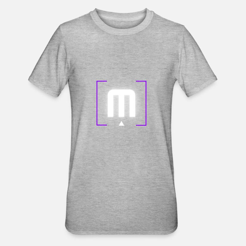 Buchstabe "M" - Unisex Polycotton T-Shirt - Grau meliert