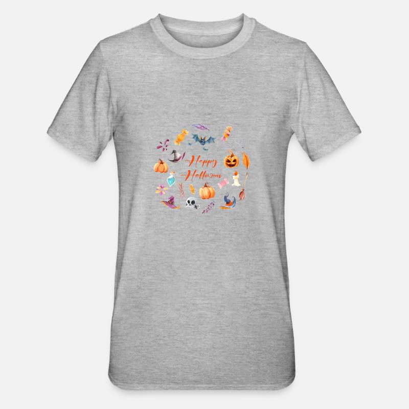 Joyeux halloween - T-shirt polycoton Unisexe - gris chiné