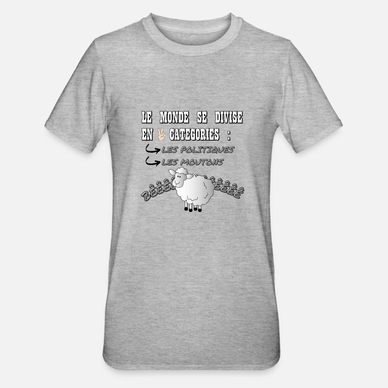 LE MONDE SE DIVISE EN 2 CATÉGORIES - T-shirt polycoton Unisexe - gris chiné