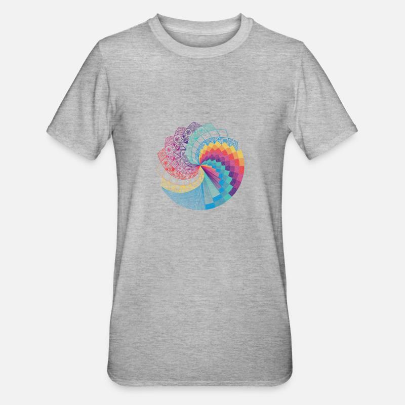 Mandala 1 - T-shirt polycoton Unisexe - gris chiné