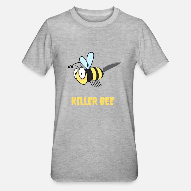 KILLER BEE - Unisex Polycotton T-Shirt - Grau meliert