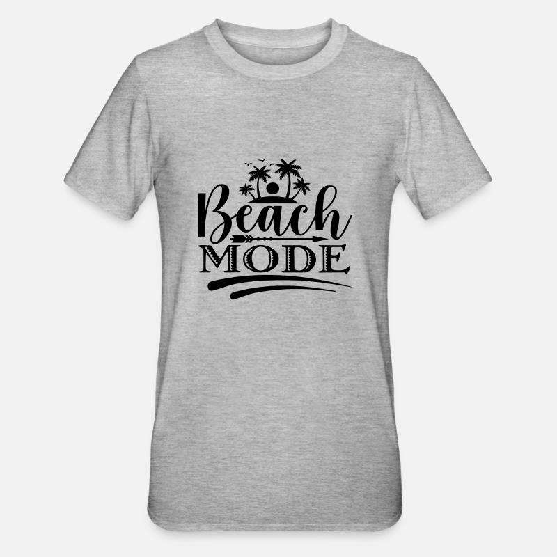 Beach Mode - Unisex Polycotton T-Shirt - Grau meliert