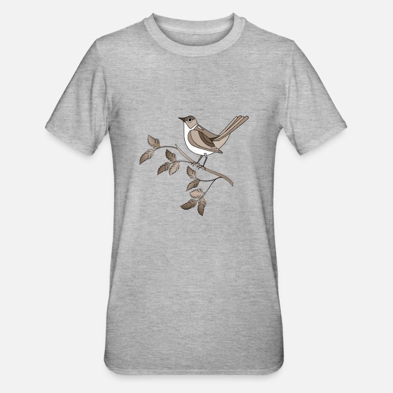 Vogel - Unisex Polycotton T-Shirt - Grau meliert