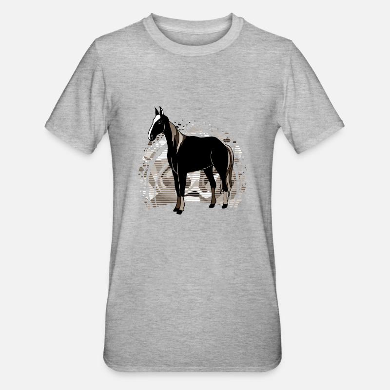 Cheval - T-shirt polycoton Unisexe - gris chiné