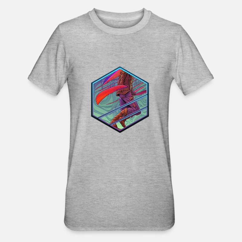Abstract Walker - Unisex Polycotton T-Shirt - Grau meliert