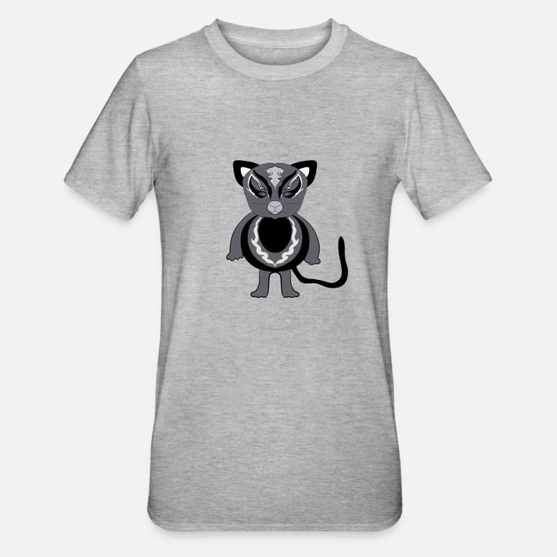 Chat - T-shirt polycoton Unisexe - gris chiné