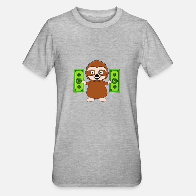 FAULTIER - GELD - TIER - TIERISCH - Unisex Polycotton T-Shirt - Grau meliert