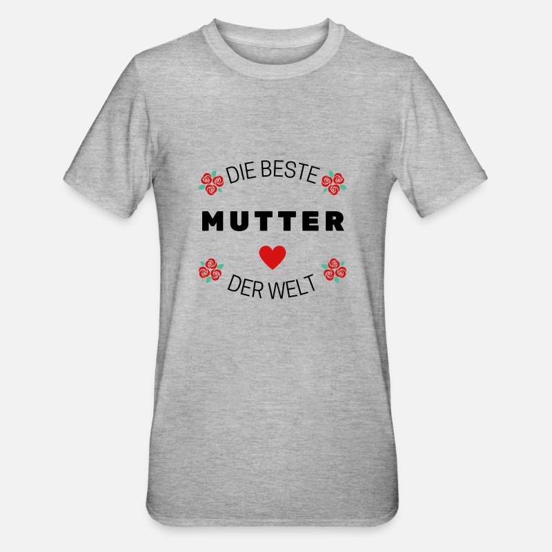 Die beste mutter der welt. - Unisex Polycotton T-Shirt - Grau meliert