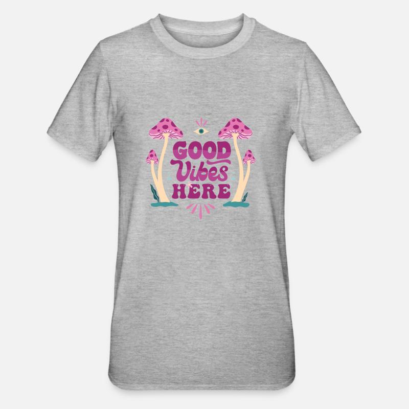 Godd vibes champi - T-shirt polycoton Unisexe - gris chiné
