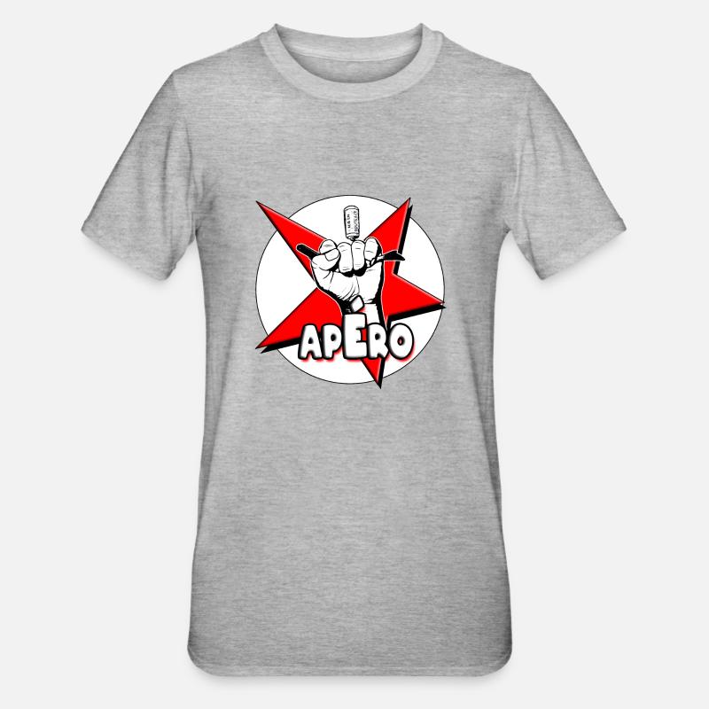 Apero bad boy red star - Unisex Polycotton T-Shirt - heather grey