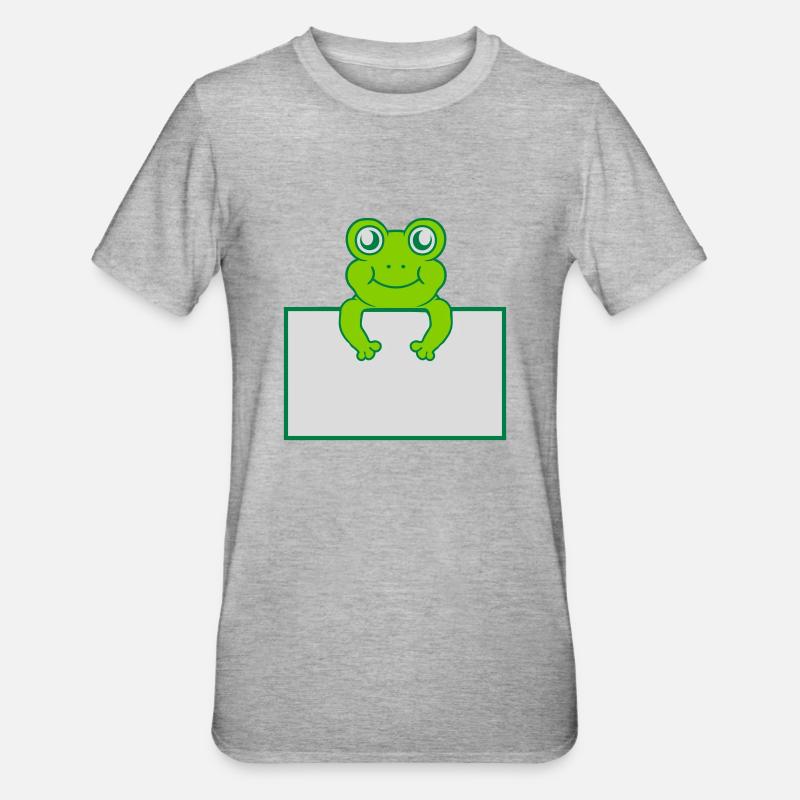 Text present frog shield - Unisex Polycotton T-Shirt - heather grey