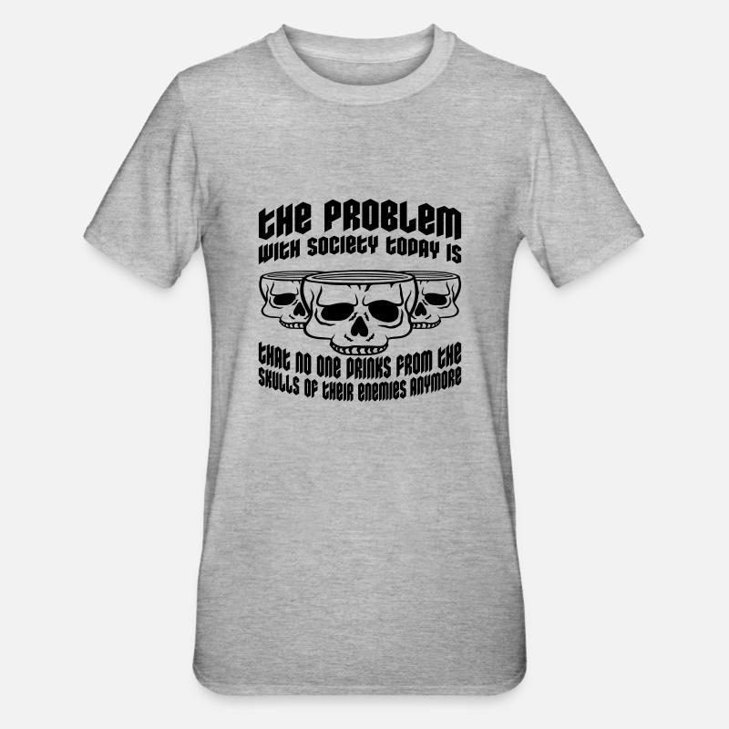 boissons de crânes ennemis - T-shirt polycoton Unisexe - gris chiné