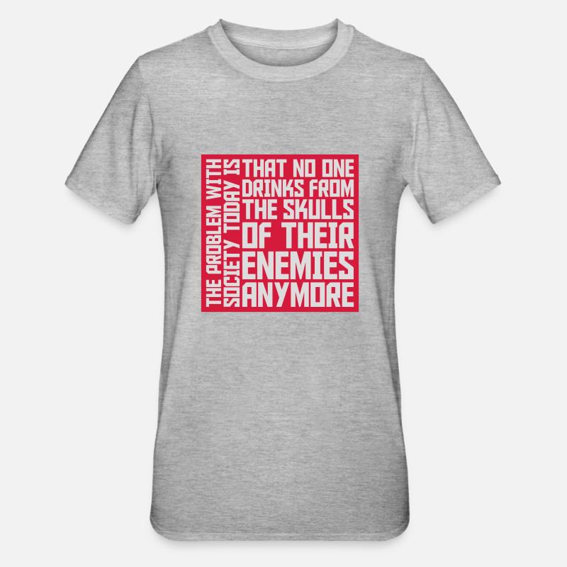 drinks from enemies skulls - Unisex Polycotton T-Shirt - heather grey