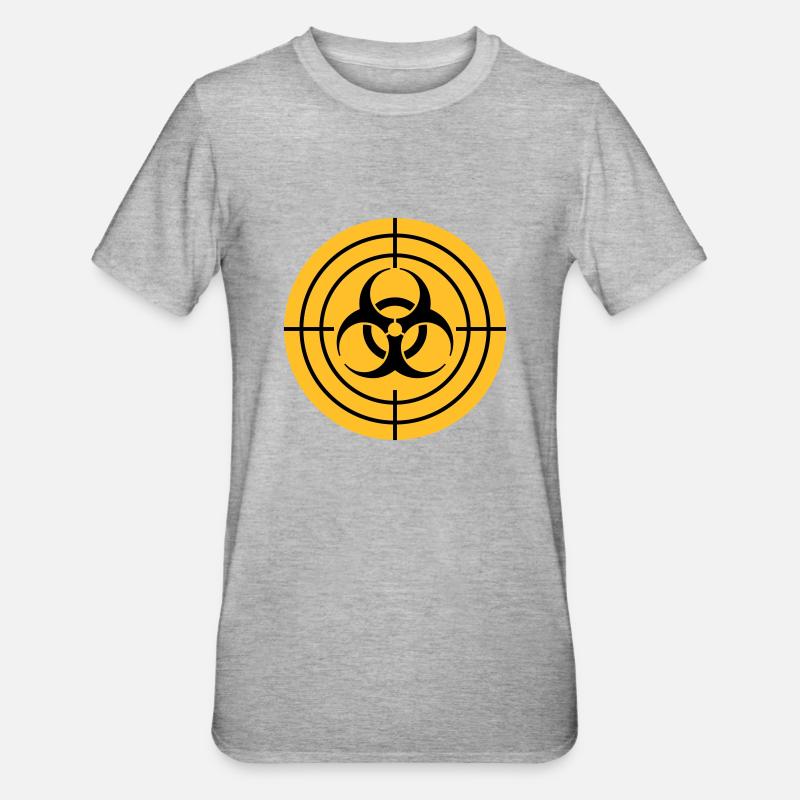 Biohazard Sight Chasseur de zombies - T-shirt polycoton Unisexe - gris chiné