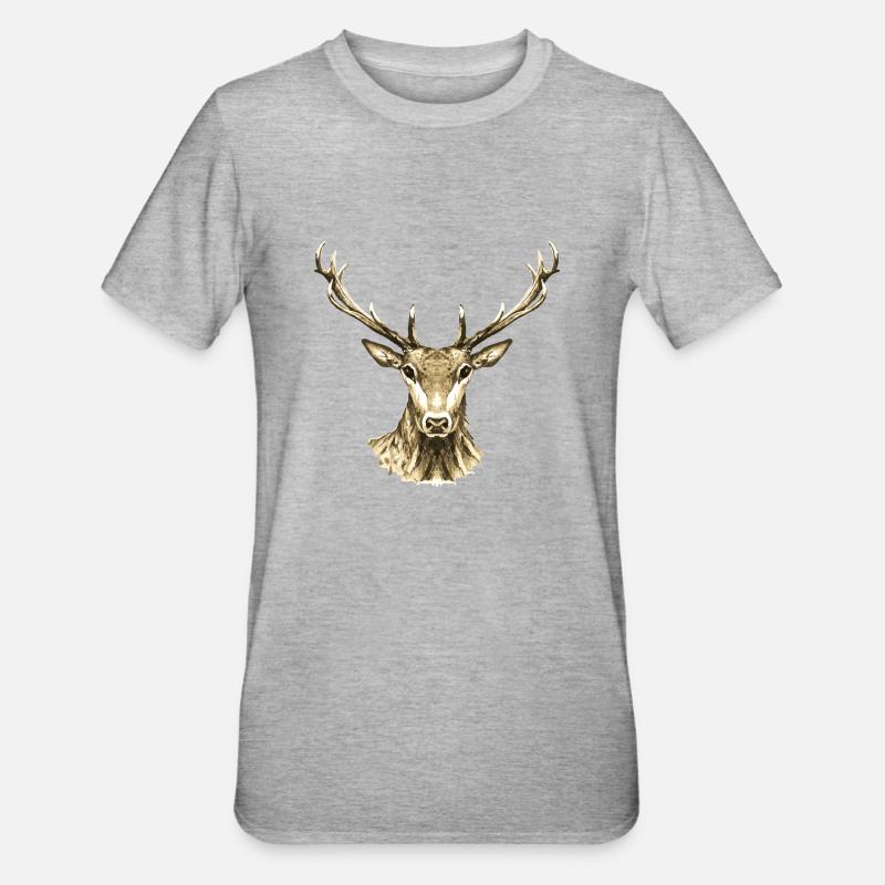 Cerf - T-shirt polycoton Unisexe - gris chiné