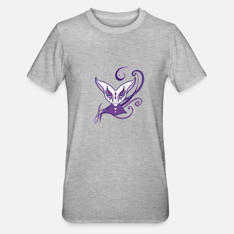 Maskierter Chat - Unisex Polycotton T-Shirt - Grau meliert