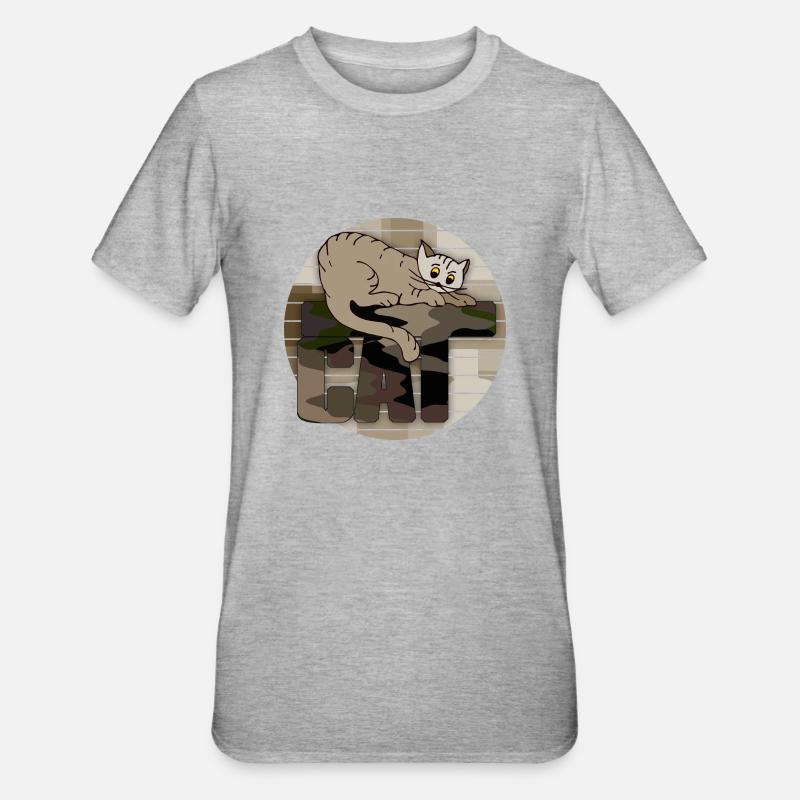 cat - Unisex Polycotton T-Shirt - heather grey