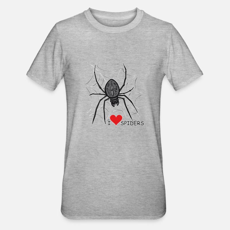 Araignée d’araignée, toile d’araignée, Halloween - T-shirt polycoton Unisexe - gris chiné