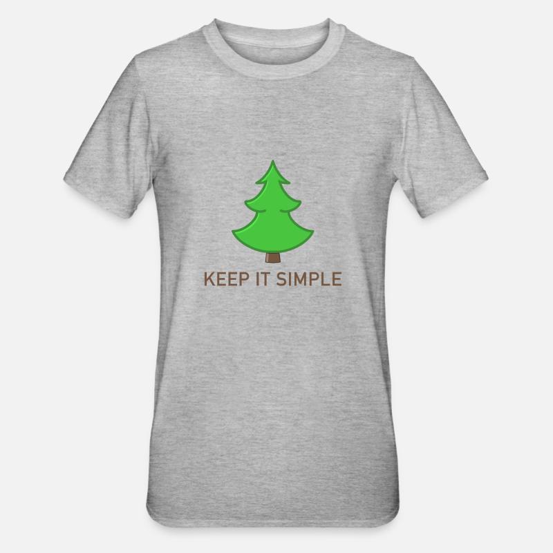 Weihnachtsbaum - Unisex Polycotton T-Shirt - Grau meliert