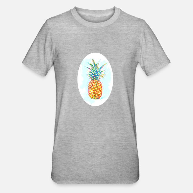 Dessin d’ananas - T-shirt polycoton Unisexe - gris chiné