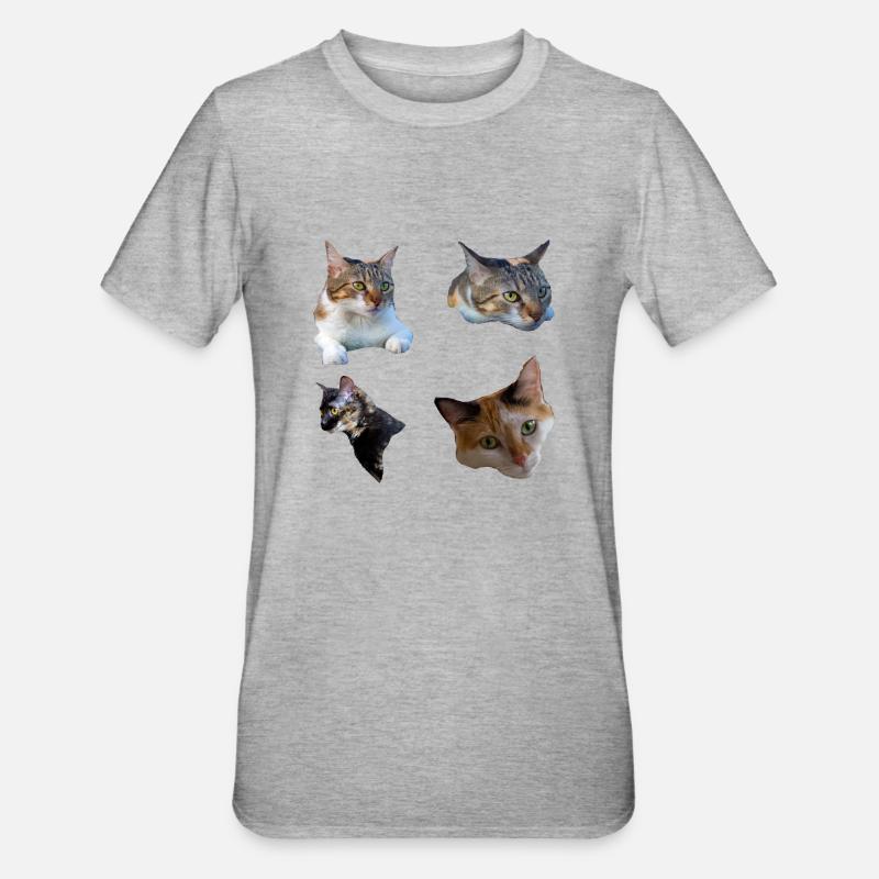 chat chatte chaton - T-shirt polycoton Unisexe - gris chiné