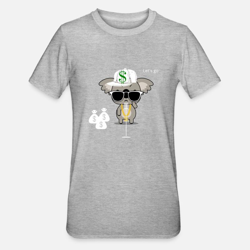 Koala au micro - T-shirt polycoton Unisexe - gris chiné