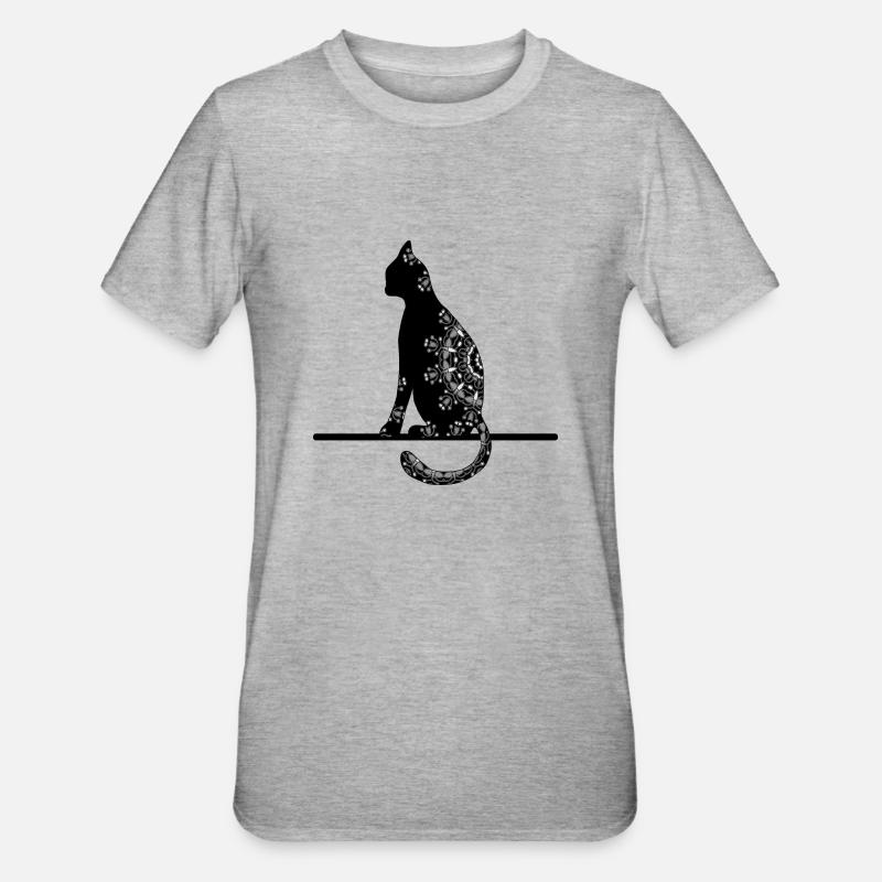 Chat - T-shirt polycoton Unisexe - gris chiné