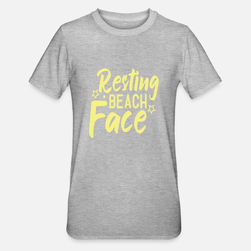 Resting Beach Face - Unisex Polycotton T-Shirt - Grau meliert