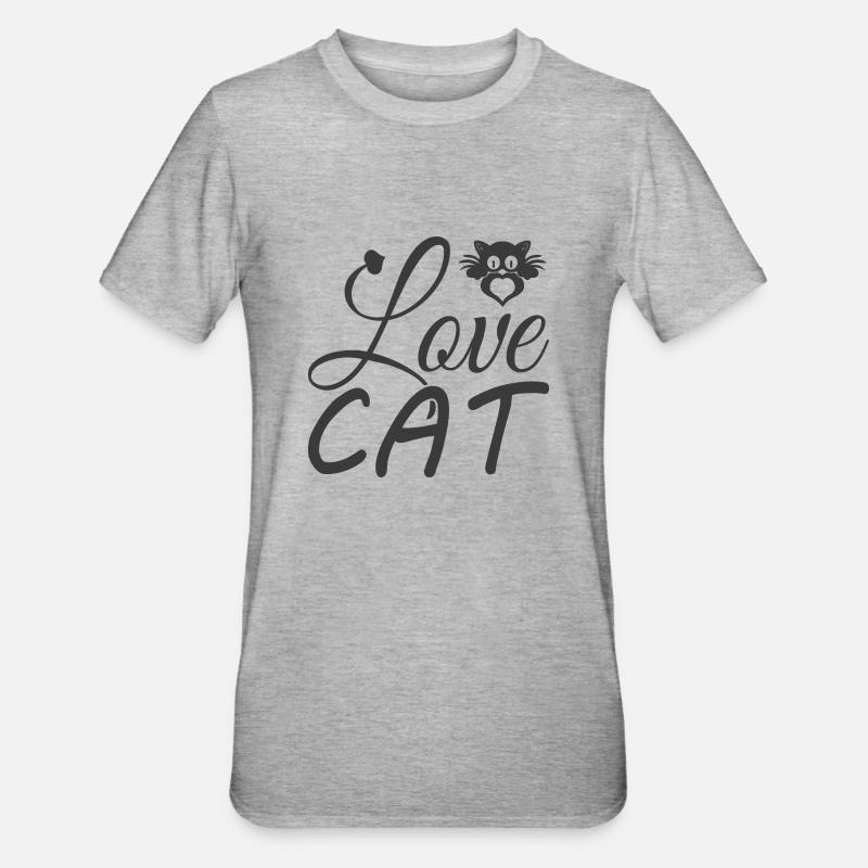 Chat d’amour - T-shirt polycoton Unisexe - gris chiné