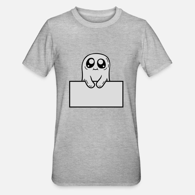 Ghost Shows Shield Cartoon - T-shirt polycoton Unisexe - gris chiné