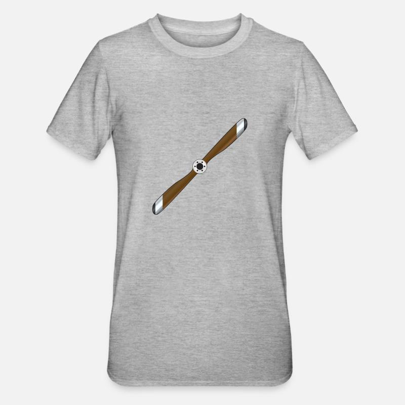 Flugzeugpropeller - Unisex Polycotton T-Shirt - Grau meliert