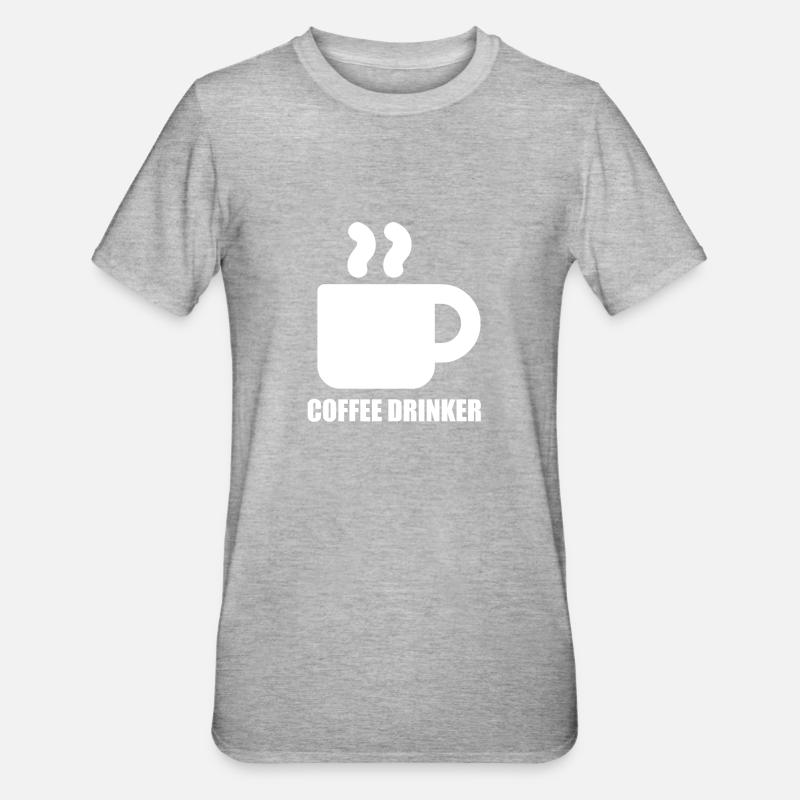 Coffee Drinker - Unisex Polycotton T-Shirt - Grau meliert