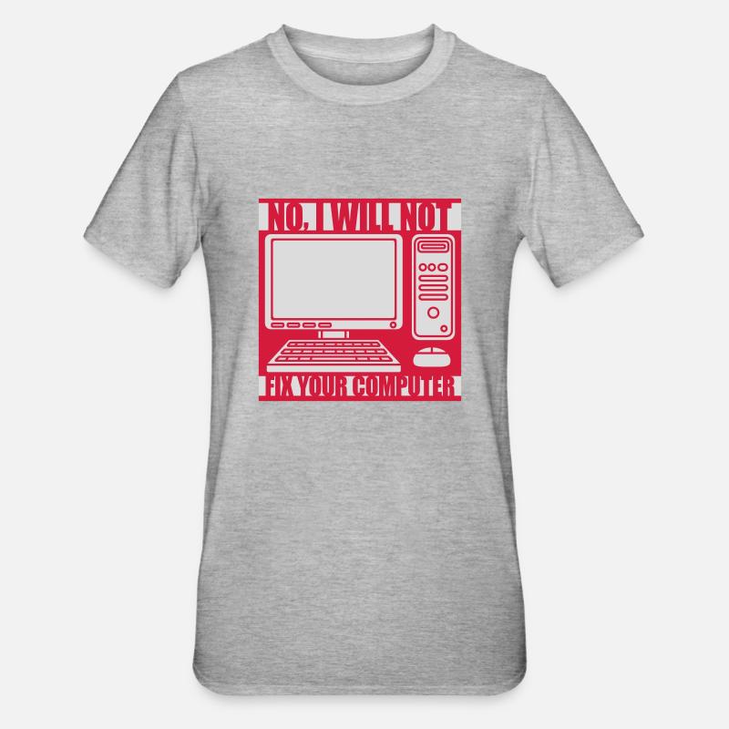 not fix your computer - Unisex Polycotton T-Shirt - heather grey