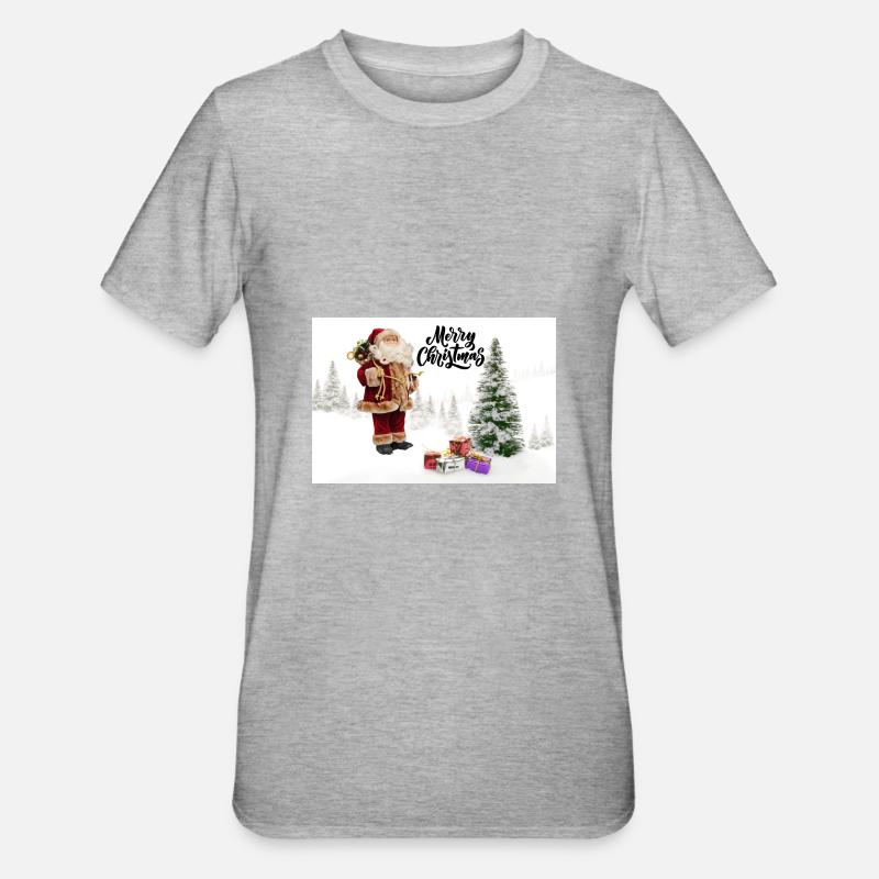 Père Noël, Joyeux Noël - T-shirt polycoton Unisexe - gris chiné