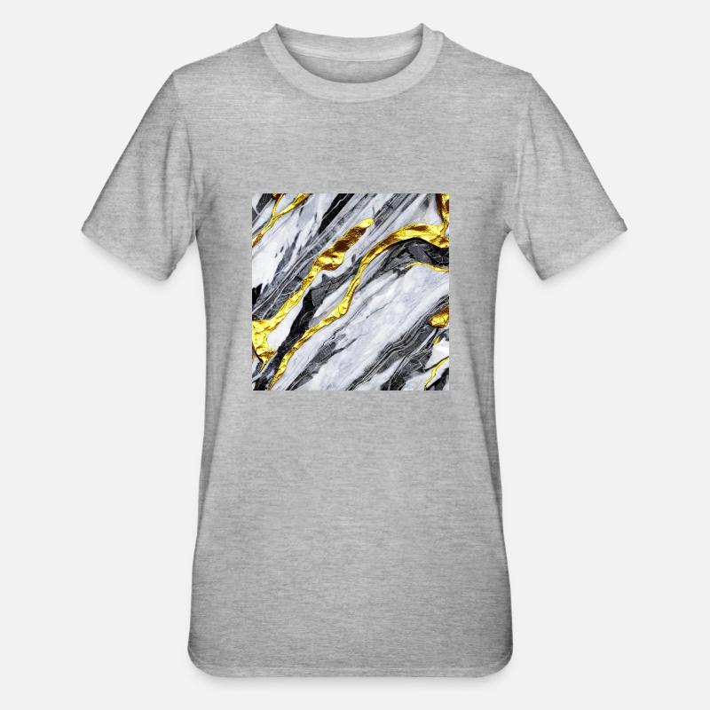 Marmorgold Struktur - Unisex Polycotton T-Shirt - Grau meliert