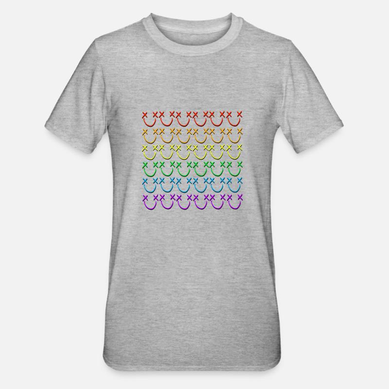 Louismiley Rainbow - Unisex Polycotton T-Shirt - Grau meliert