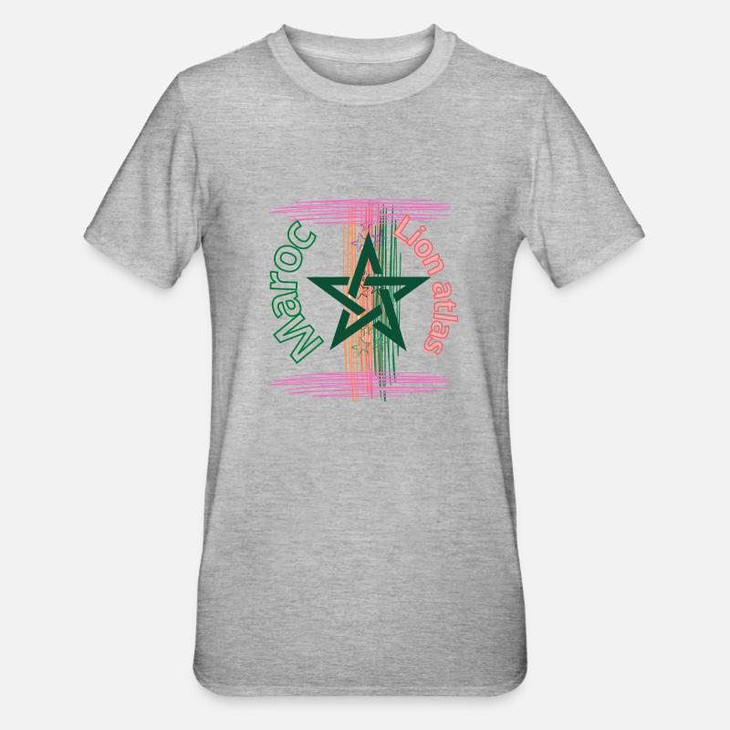 equipe de maroc - T-shirt polycoton Unisexe - gris chiné